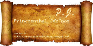 Princzenthal János névjegykártya